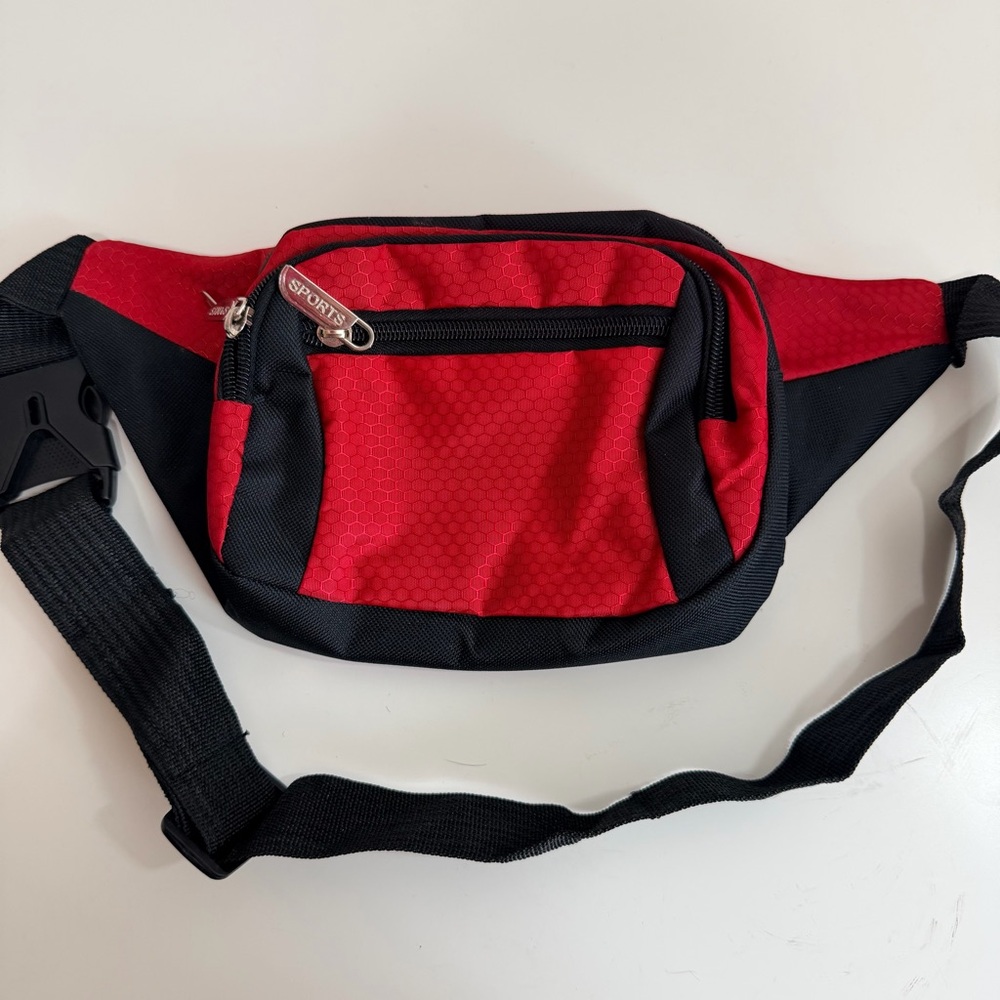 Gold Coast Sporty Red and Black Fanny Pack Waist Bag